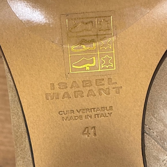 NEW‎ ISABEL MARANT Womens Adnae Suede Leather Ankle Boots Size 41 Toffee Beige - Picture 5 of 16